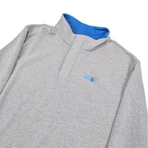 AT&T Employee Uniform 1/4 Quarter Snap Pullover Mens XL Heather Gray
